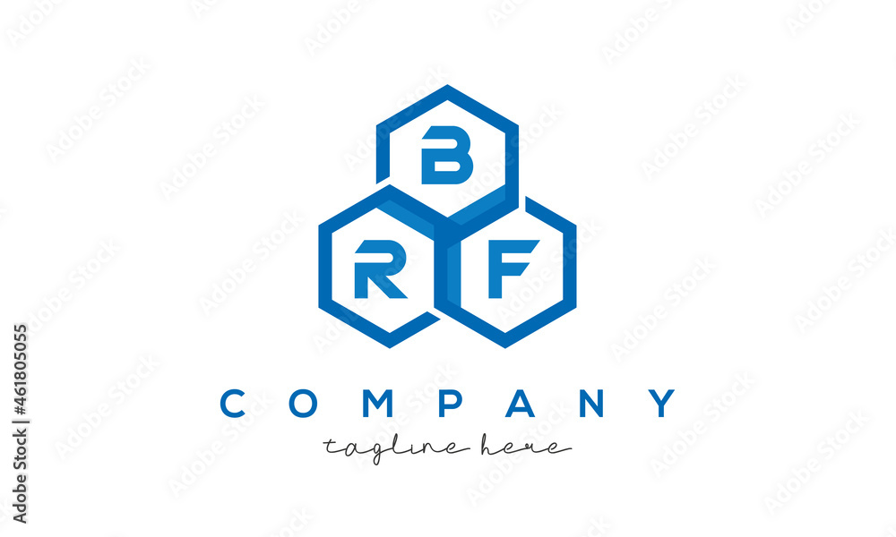BRF three letters creative polygon hexagon logo BRF three letters creative polygon hexagon logo