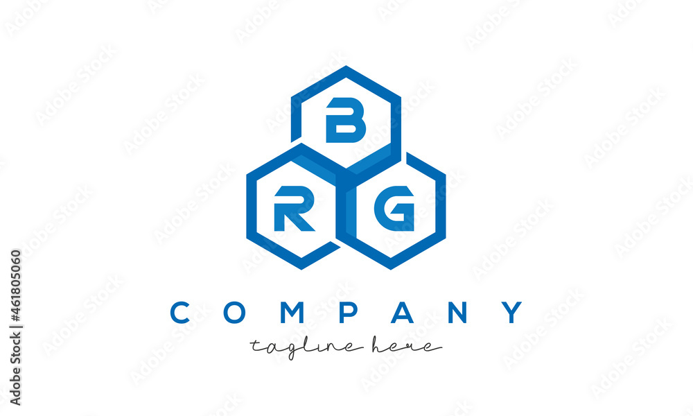 BRG three letters creative polygon hexagon logo BRG three letters creative polygon hexagon logo