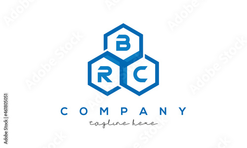 BRC three letters creative polygon hexagon logo
