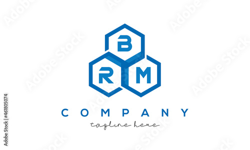 BRM three letters creative polygon hexagon logo