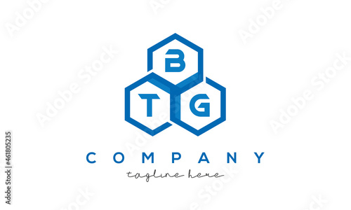 BTG three letters creative polygon hexagon logo