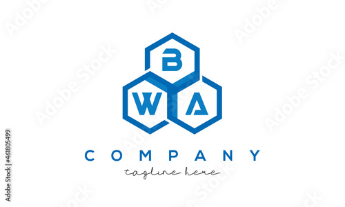 BWA three letters creative polygon hexagon logo