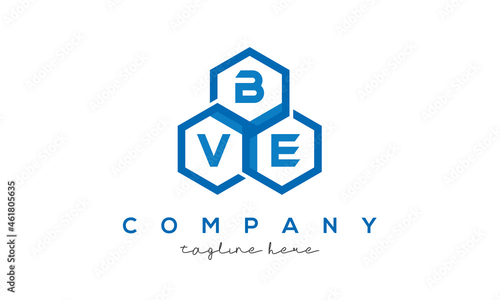 BVE three letters creative polygon hexagon logo BVE three letters creative polygon hexagon logo