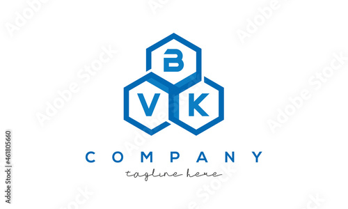 BVK three letters creative polygon hexagon logo