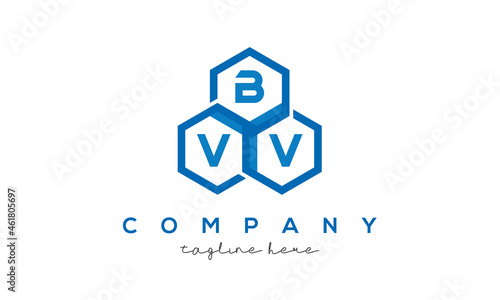 BVV three letters creative polygon hexagon logo photo