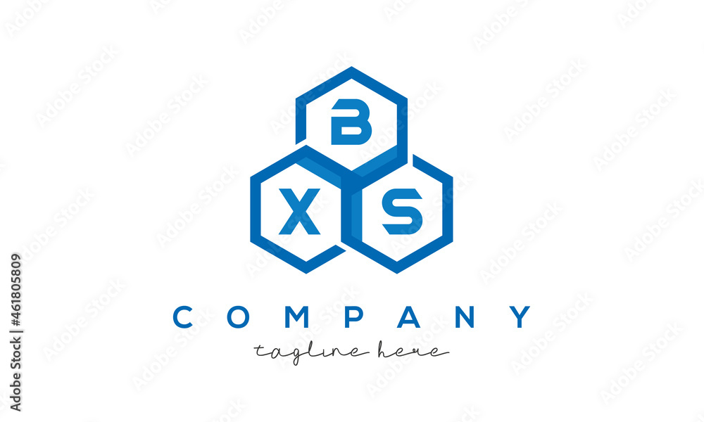 BXS three letters creative polygon hexagon logo BXS three letters creative polygon hexagon logo