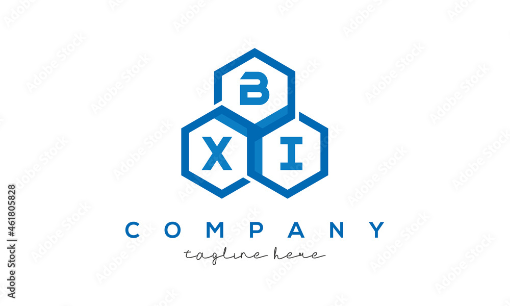 BXI three letters creative polygon hexagon logo
