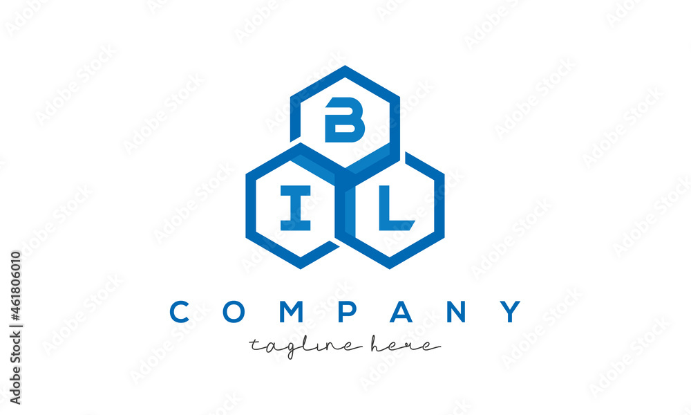 BIL three letters creative polygon hexagon logo BIL three letters creative polygon hexagon logo