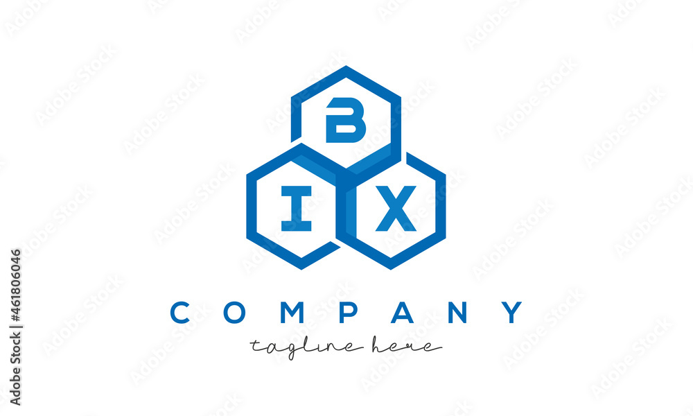 BIX three letters creative polygon hexagon logo BIX three letters creative polygon hexagon logo