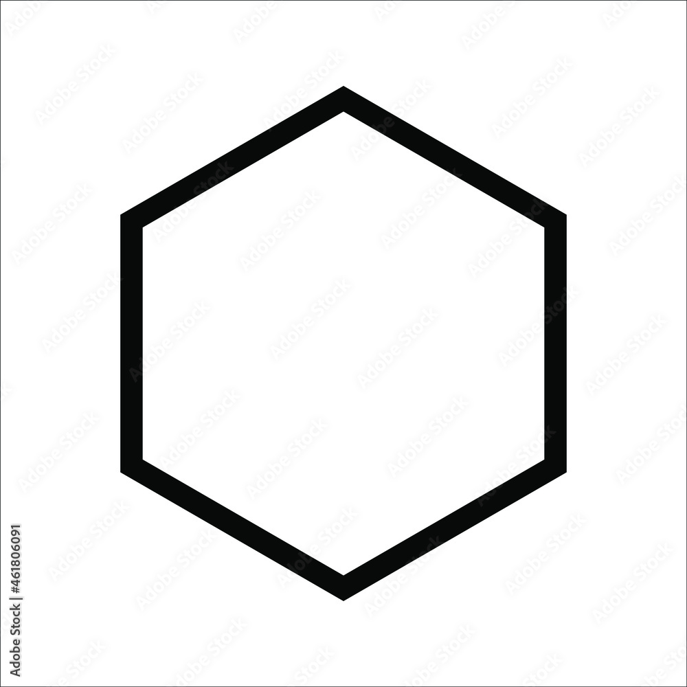 Hexagon shape element icon outline black Hexagon shape element icon outline black
