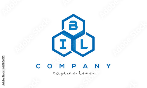 BIL three letters creative polygon hexagon logo