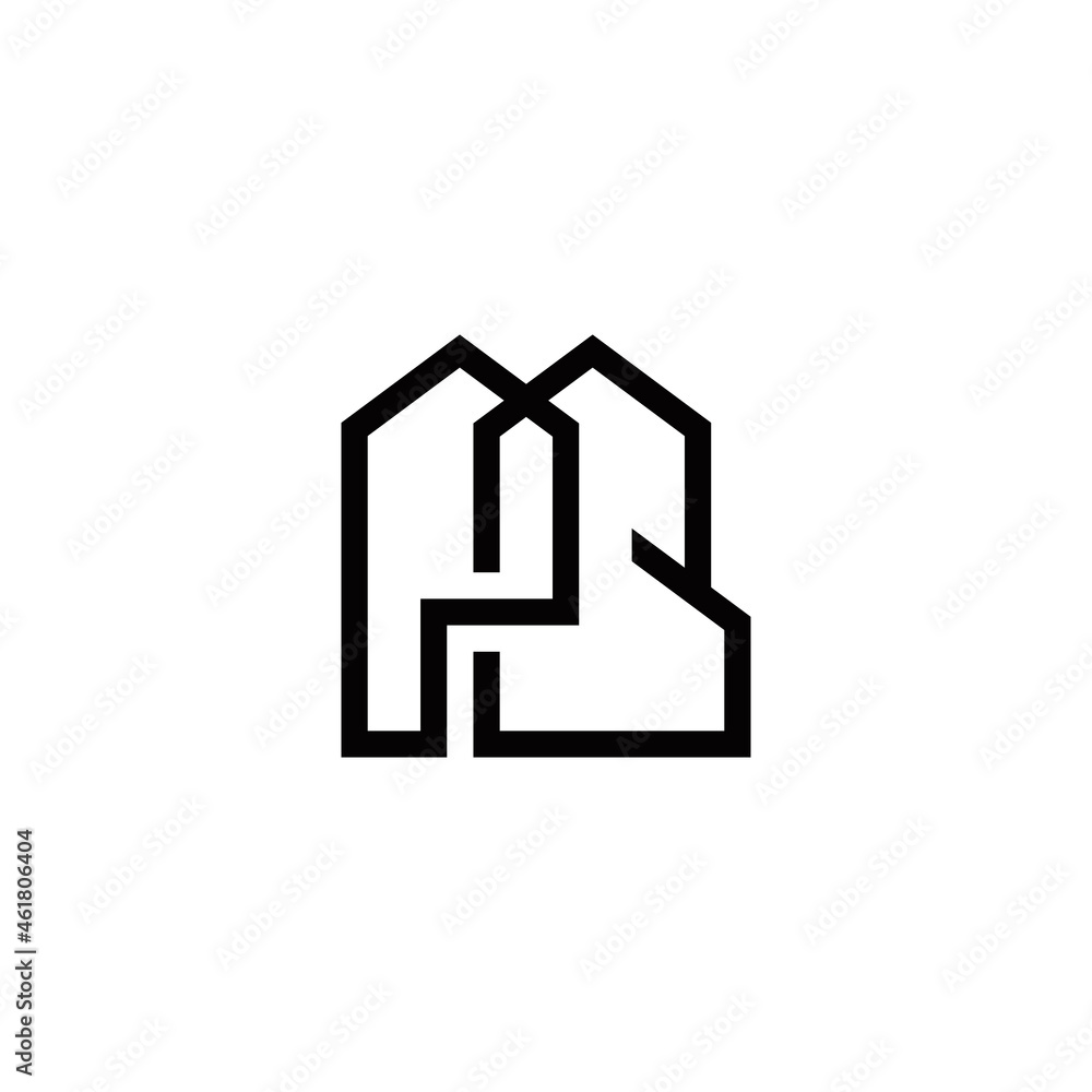 p b pb initial home logo design vector template p b pb initial home logo design vector template