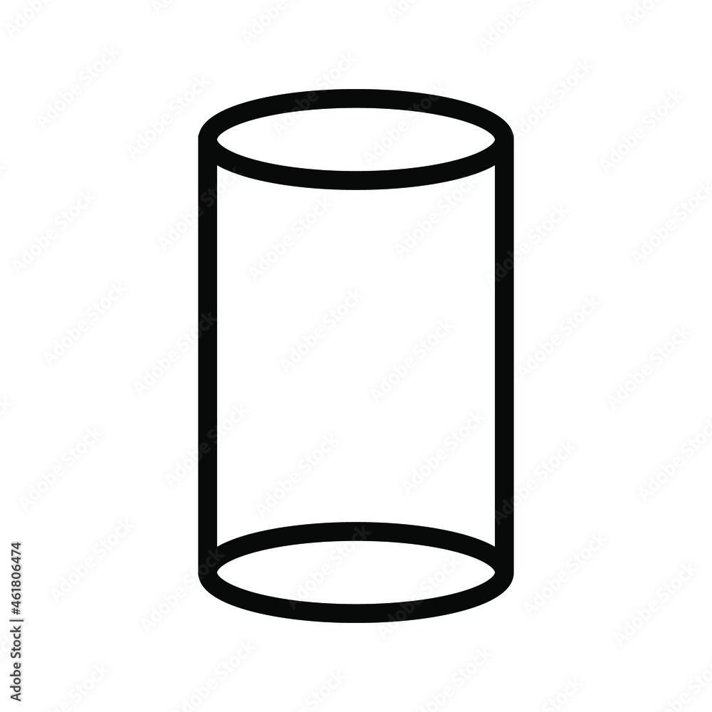 cylinder shape illustration vector graphic icon on white background cylinder shape illustration vector graphic icon on white background