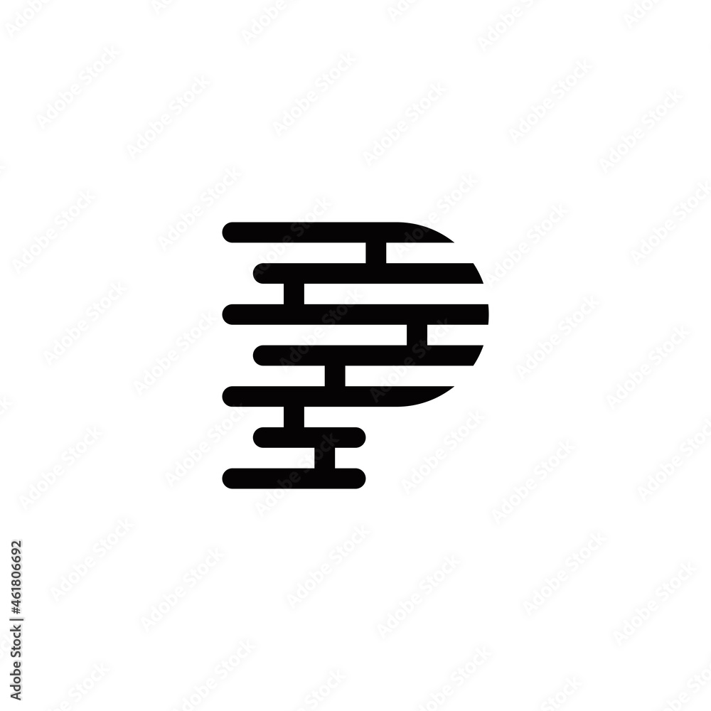 p initial technology logo design vector template p initial technology logo design vector template