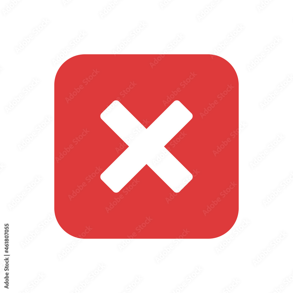 Wrong icon. Cancel, delete and reject icon button. Wrong icon. Cancel, delete and reject icon button.