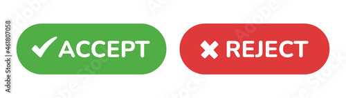 Accept reject button icon vector illustration. photo
