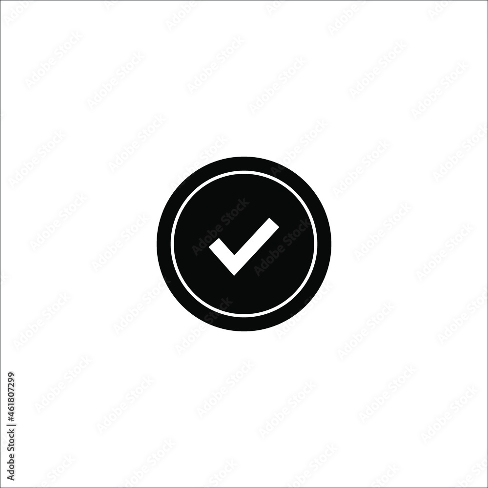 Chek, ok, yes icon approved vector illustration. Check mark icon on white background. Vector illustration Chek, ok, yes icon approved vector illustration. Check mark icon on white background. Vector illustration
