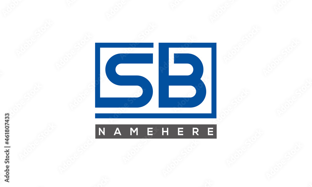 SB Letters Logo With Rectangle Logo Vector SB Letters Logo With Rectangle Logo Vector