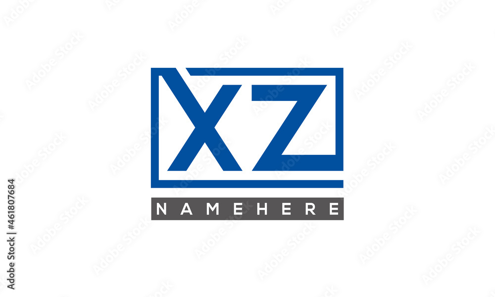 XZ Letters Logo With Rectangle Logo Vector XZ Letters Logo With Rectangle Logo Vector