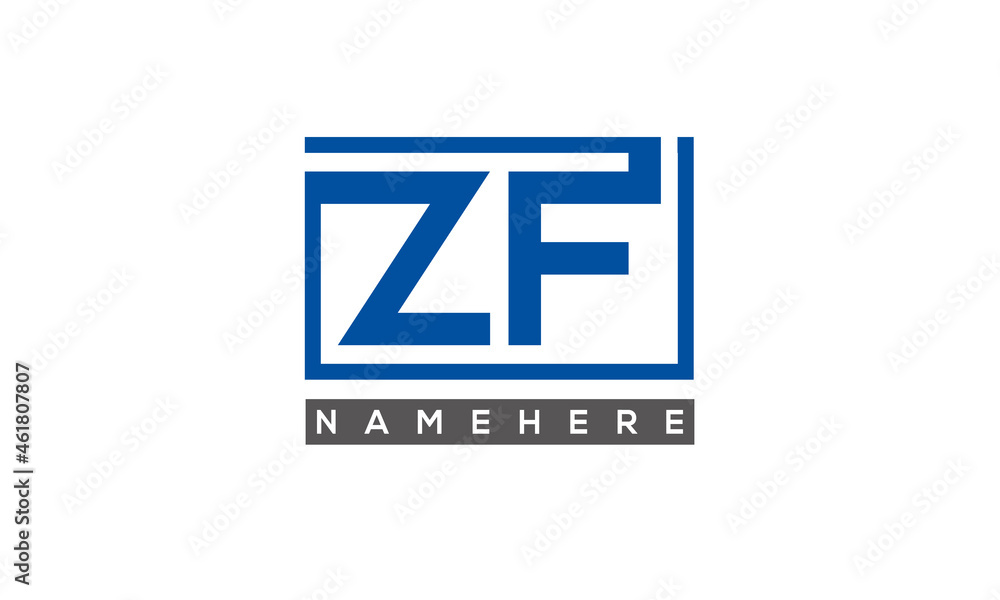 ZF Letters Logo With Rectangle Logo Vector ZF Letters Logo With Rectangle Logo Vector