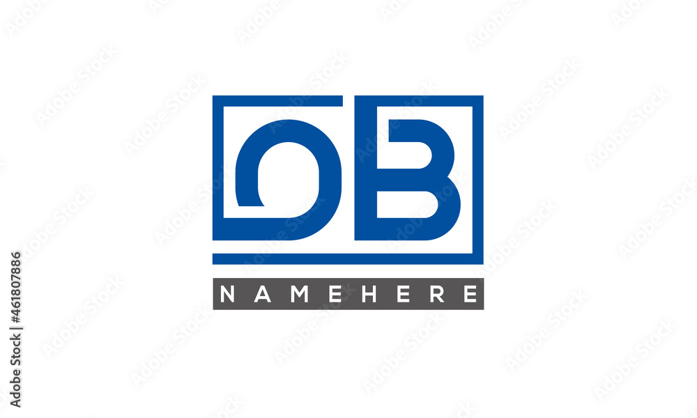 OB Letters Logo With Rectangle Logo Vector OB Letters Logo With Rectangle Logo Vector