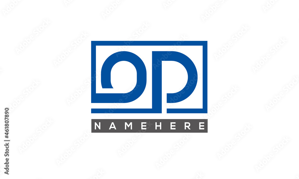 OD Letters Logo With Rectangle Logo Vector OD Letters Logo With Rectangle Logo Vector