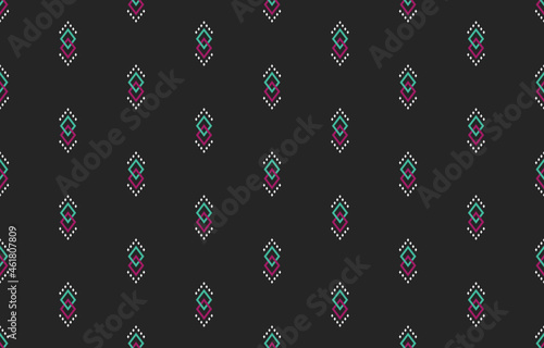 Geometric ethnic seamless pattern traditional design for background, illustration, wallpaper, fabric, clothing, batik, carpet, wrapping, embroidery