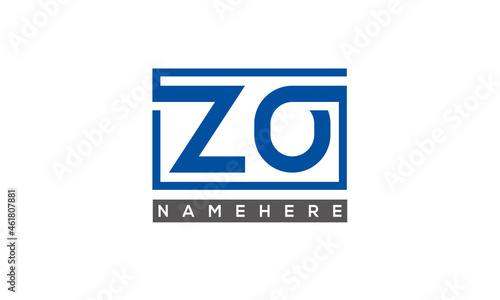 ZO Letters Logo With Rectangle Logo Vector