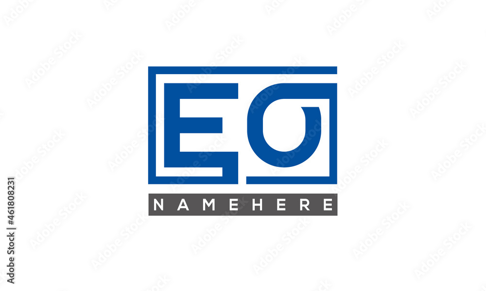 EO Letters Logo With Rectangle Logo Vector EO Letters Logo With Rectangle Logo Vector