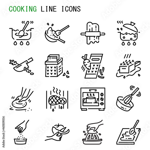 Cooking line icons