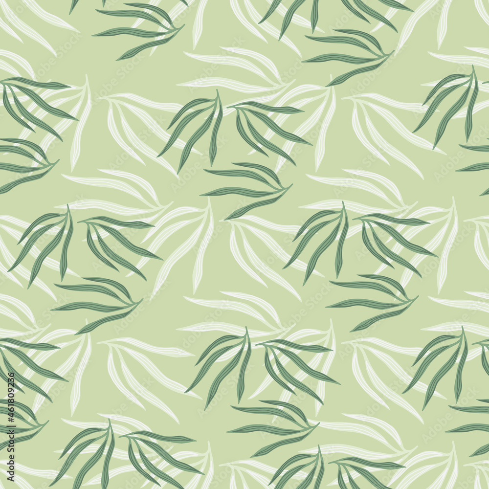 Fototapeta premium Tropical leaves semless pattern. Abstract tropic leaf on green background.