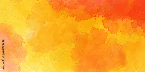 Red and yellow watercolor texture Brushed Painted Abstract Background.