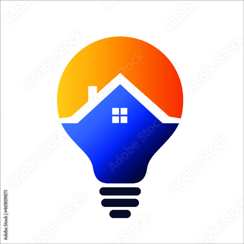 light bulb with house