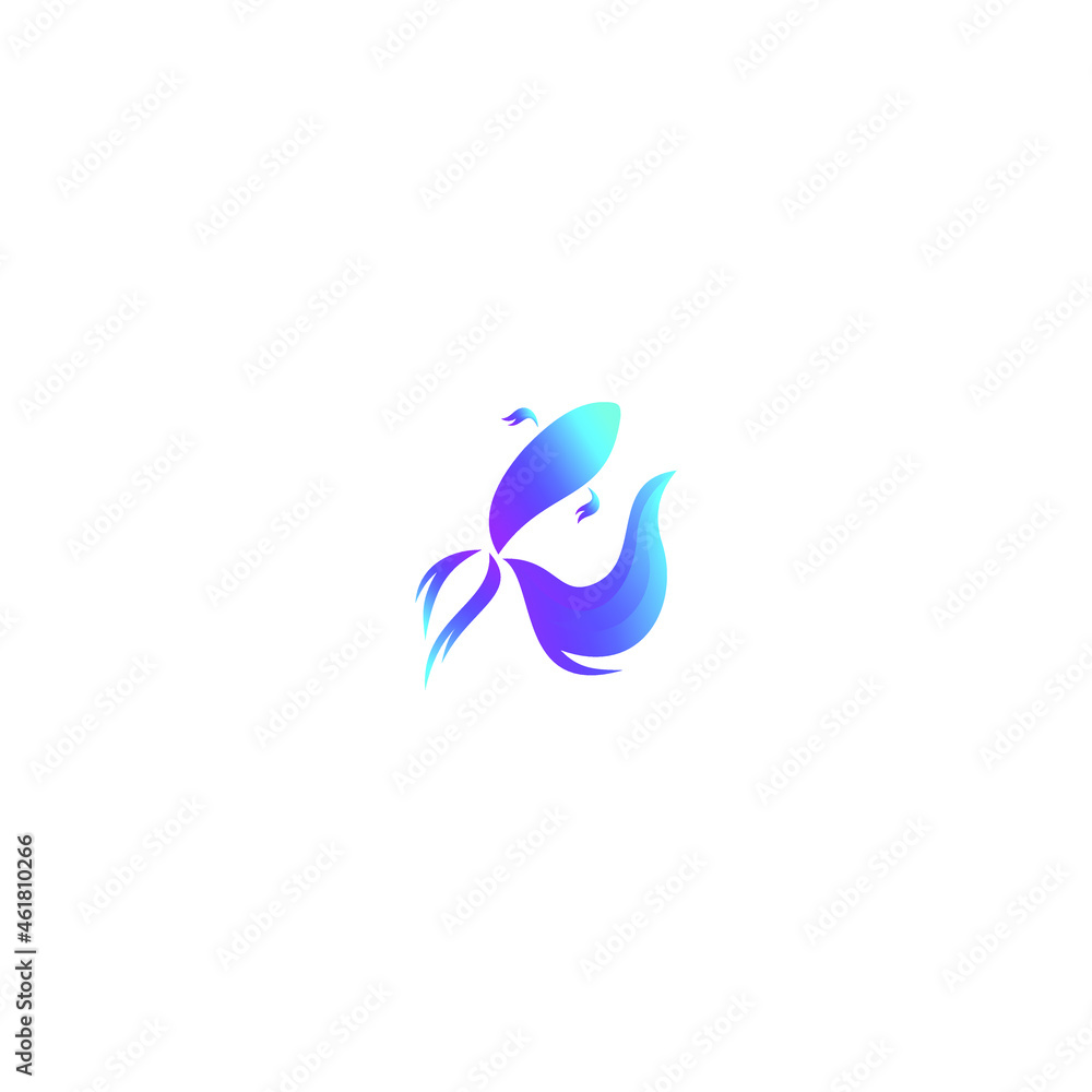 Fototapeta premium Full Color Betta Fish Logo Design Inspiration