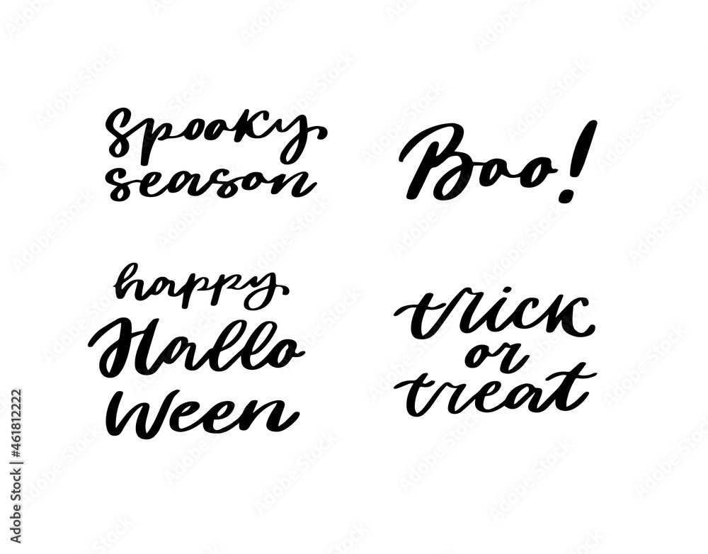 Happy Halloween lettering set