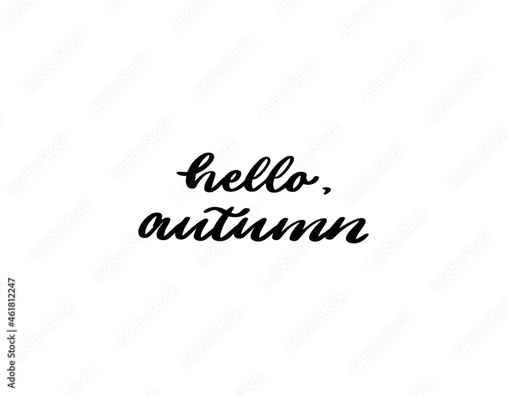 Hello, autumn lettering card Hello, autumn lettering card
