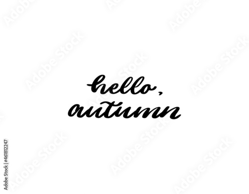 Hello, autumn lettering card