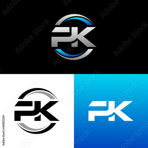 PK Letter Initial Logo Design Template Vector Illustration