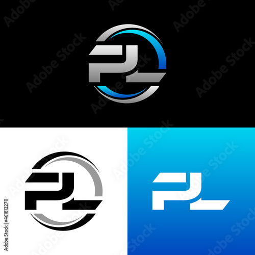 PL Letter Initial Logo Design Template Vector Illustration