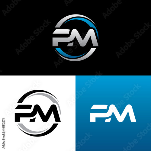 PM Letter Initial Logo Design Template Vector Illustration