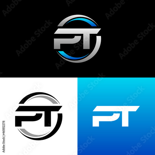 PT Letter Initial Logo Design Template Vector Illustration