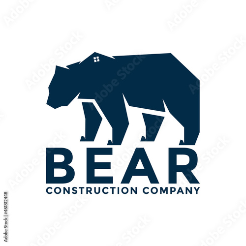 construction company logo. bear concept idea