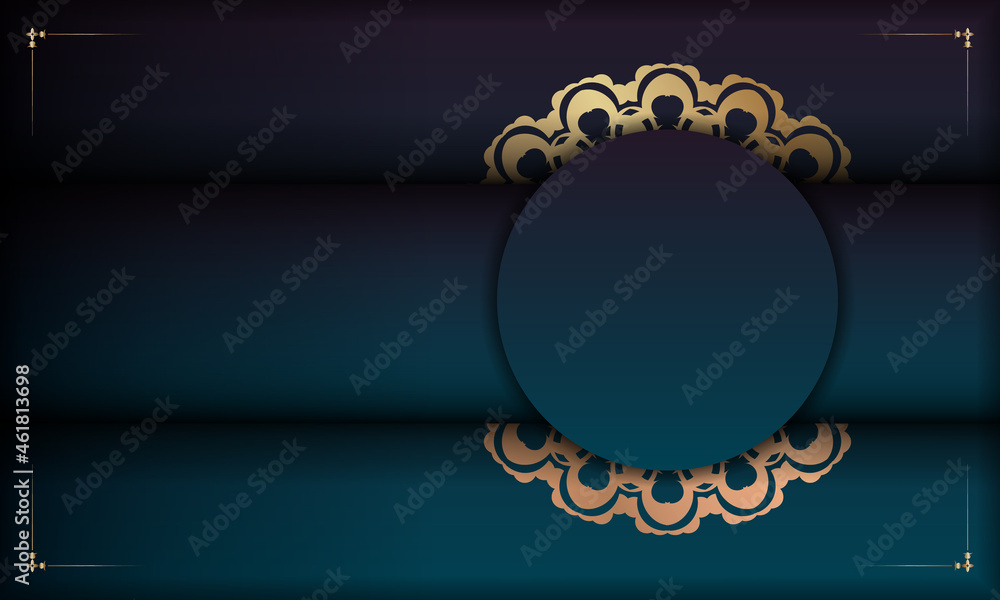 Green gradient background with luxury gold pattern for design under your logo