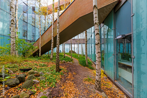 Bepflanzter Innenhof, Finbox - Finnischer Pavillon, EXPO 2000, Hannover-Laaztenn Niedersachsen, Deutschland photo