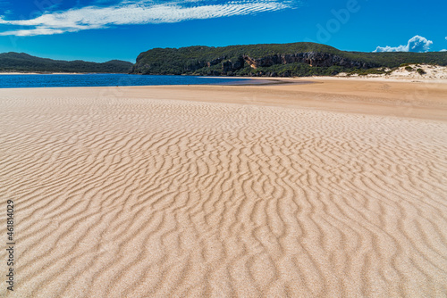 Donnelly river mouth  beach and rippled sand dunes at Pemberton WA