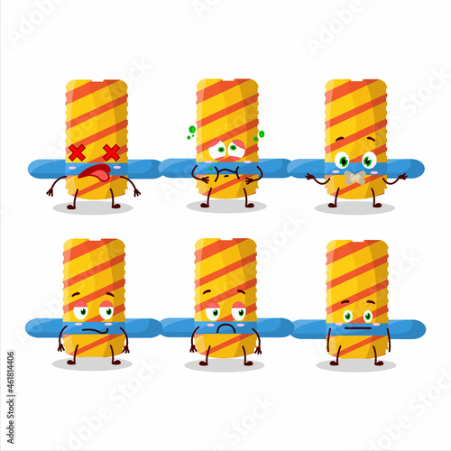 Firework spinner cartoon character with nope expression