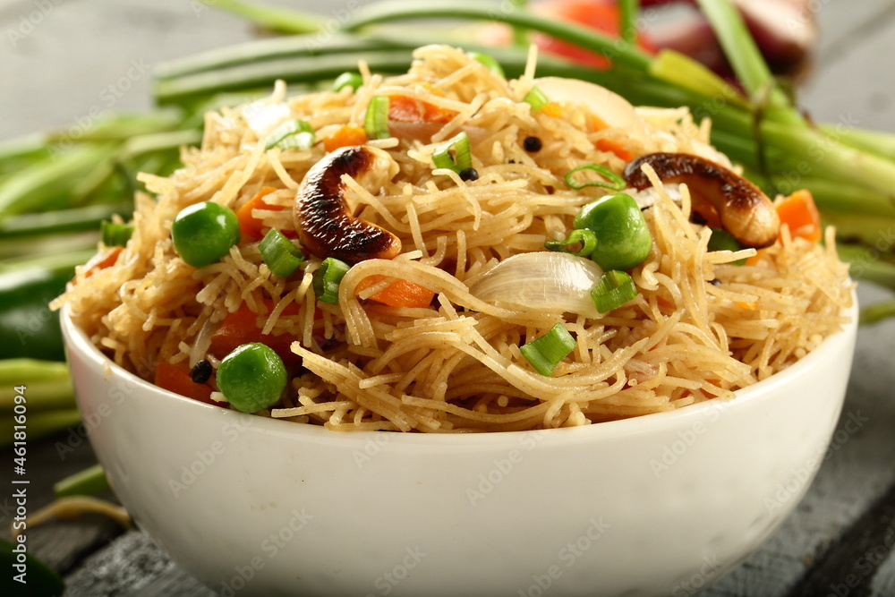 Homemade vegan diet meal- semiya, vermicelli upma, Homemade vegan diet meal- semiya, vermicelli upma,
