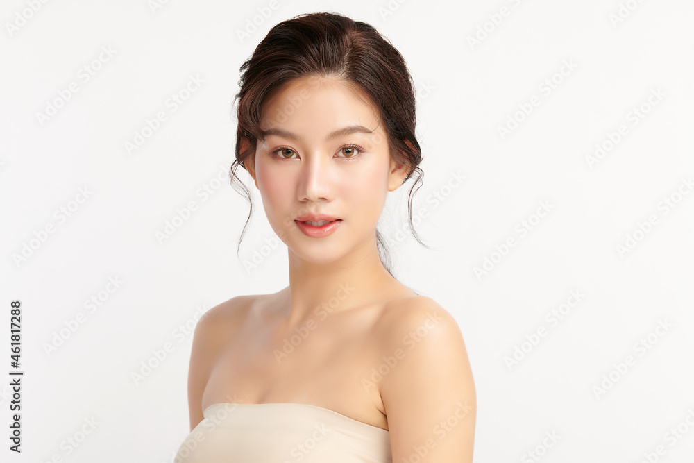 Beautiful young asian woman with clean fresh skin on white background, Face care, Facial treatment, Cosmetology, beauty and spa, Asian women portrait. Beautiful young asian woman with clean fresh skin on white background, Face care, Facial treatment, Cosmetology, beauty and spa, Asian women portrait.