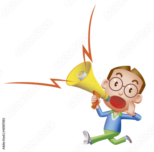 拡声器で避難誘導