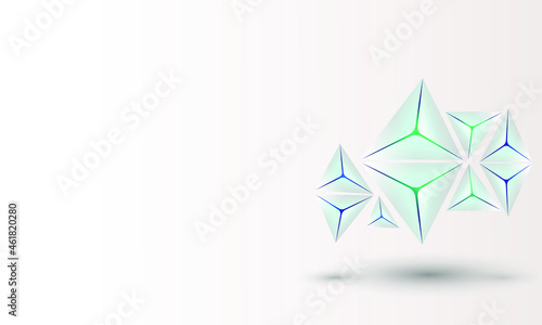 Fototapeta Naklejka Na Ścianę i Meble -  Abstract white 3D Triangle Shapes Background. Illustration Vector design digital technology concept.